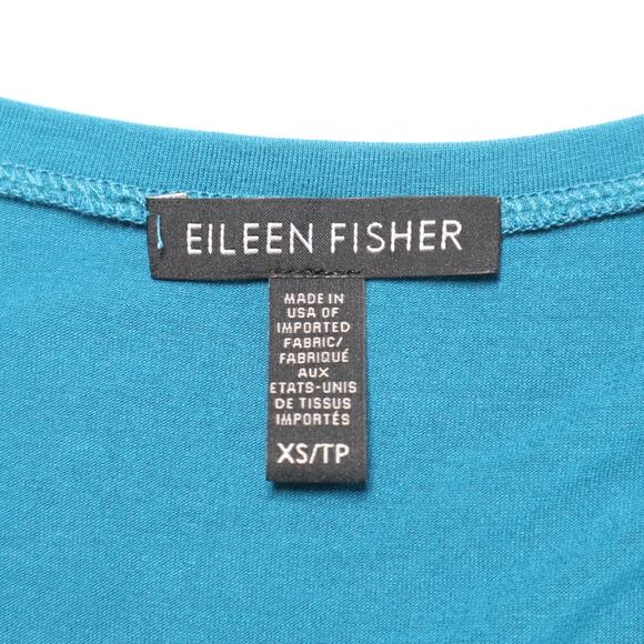 Eileen Fisher Size XS Sleeveless Drop Waist Tunic Dress Turquoise Blue - Picture 9 of 10